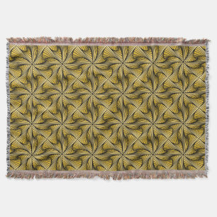 Graphic Geometric 3D Spiral Twist Yellow Throw Blanket