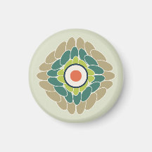 Graphic green leaf rosette in wasabi and khaki