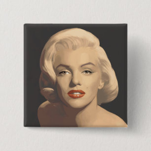Graphic Grey Marilyn 15 Cm Square Badge