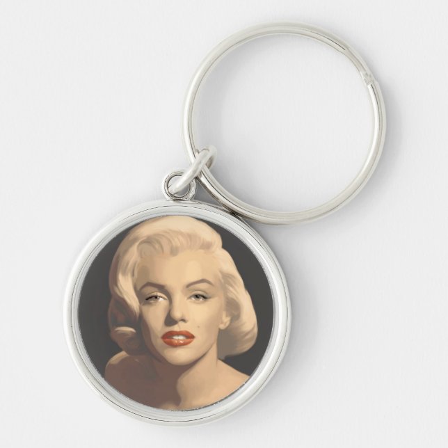 Graphic Grey Marilyn Key Ring (Front)