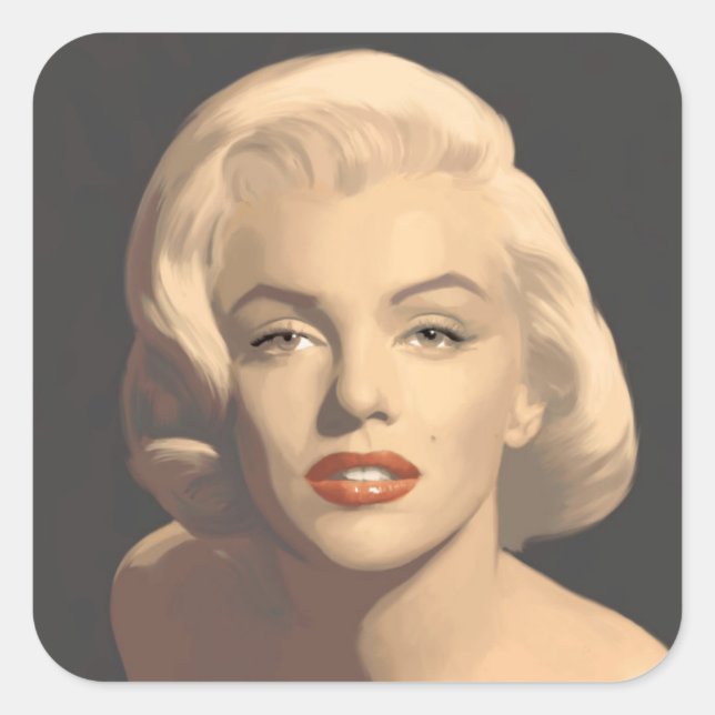 Graphic Grey Marilyn Square Sticker (Front)