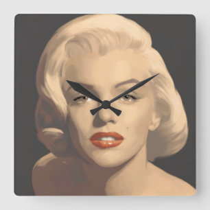 Graphic Grey Marilyn Square Wall Clock
