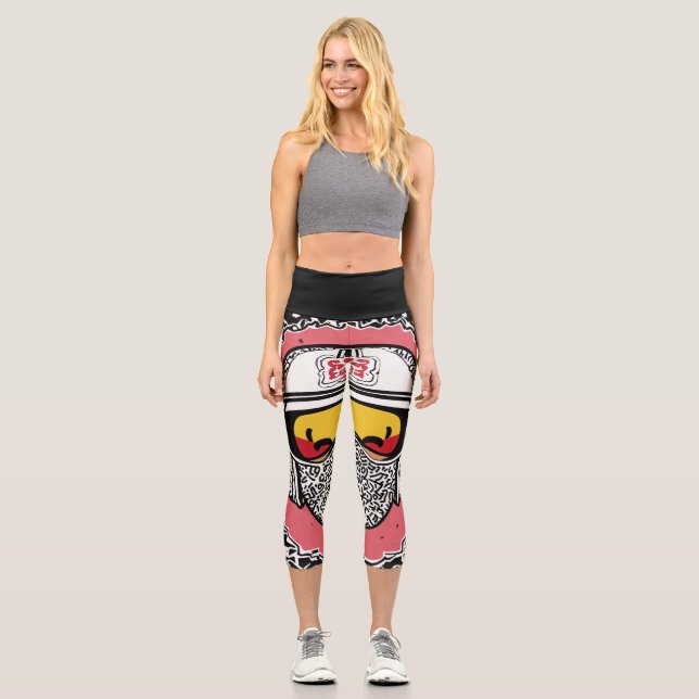 Graphic Harmony: Nigo-Inspired Keith Haring Bape F Capri Leggings (Front)