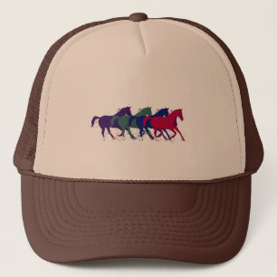 graphic horses running trucker hat