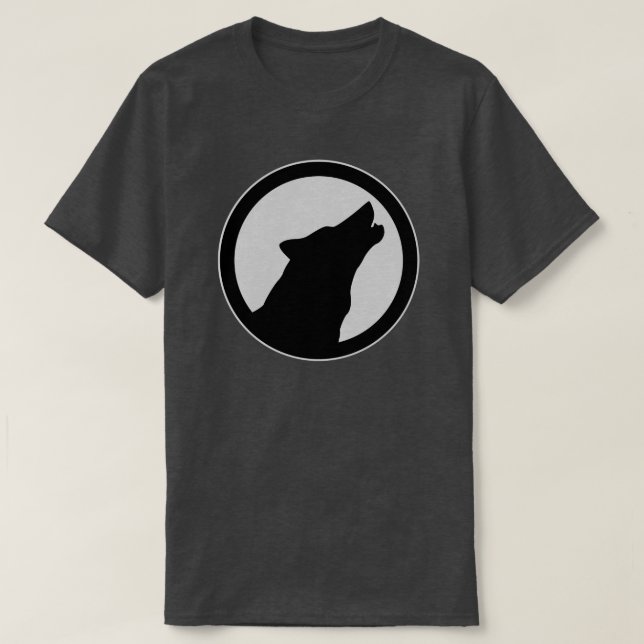 GRAPHIC HOWLING WOLF DESIGN ILLUSTRATION T-Shirt (Design Front)