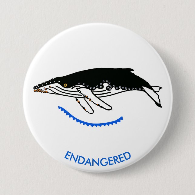 Graphic - Humpback WHALE - Wildlife - Nature- 7.5 Cm Round Badge (Front)