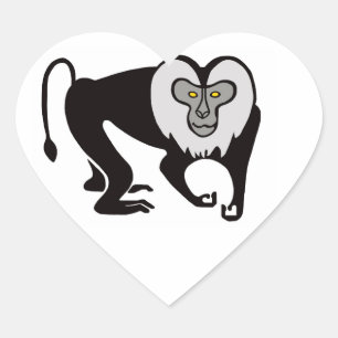 Graphic  I love Lion- tailed MACAQUES - Wildlife  Heart Sticker