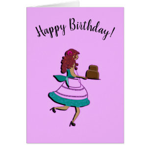 Graphic Image of Vintage-like Cake Lady in Dress