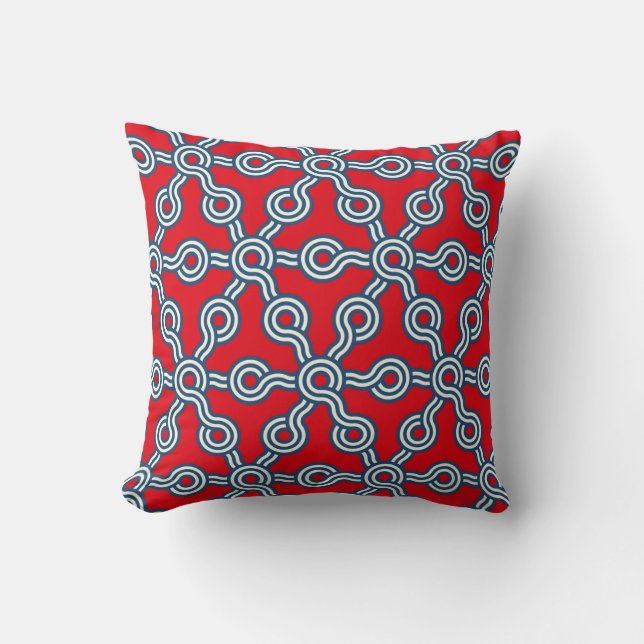 graphic lattice seamless pattern with hexagons gri cushion (Front)