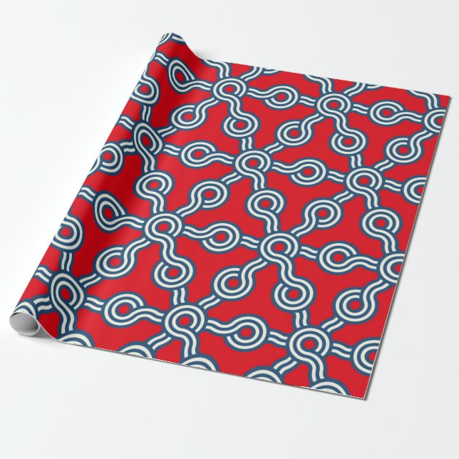graphic lattice seamless pattern with hexagons gri wrapping paper (Unrolled)