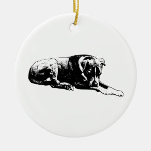 Graphic Laying Dog Ornament