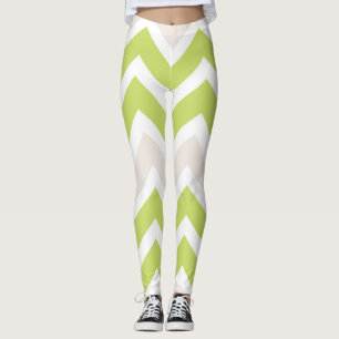 Graphic Lime Green Chevron Pattern Leggings