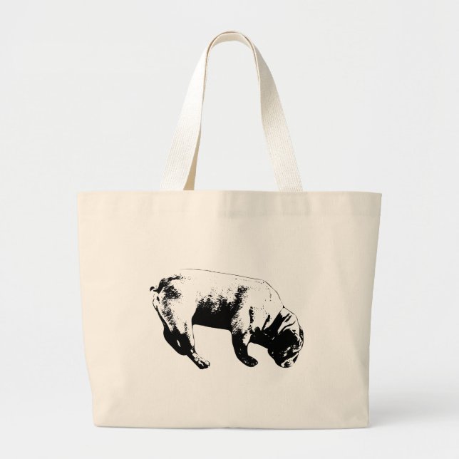 Graphic Line, Calm Trace Large Tote Bag (Front)