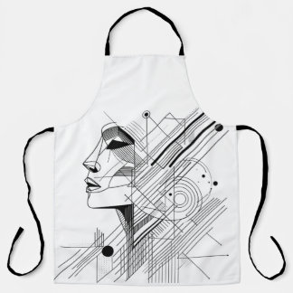 Graphic Line Face Apron