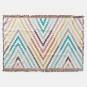 Graphic Lines Modern Colourful Geometric Throw Blanket