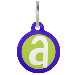 Graphic Lowercase Letter A Custom Initial Pet Tag