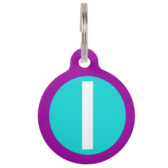 Graphic Lowercase Letter L Custom Initial Pet Tag (Front)