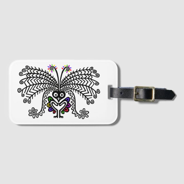 Graphic  LyreBIRD- Australian wildlife luggage tag (Front Horizontal)