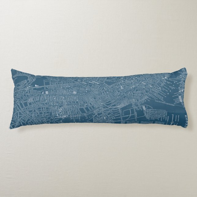 Graphic Map of Boston Body Cushion (Front)