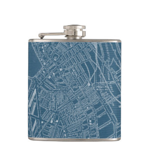 Graphic Map of Boston Hip Flask