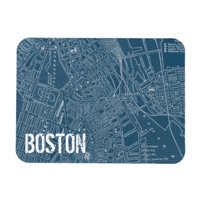 Graphic Map of Boston Magnet (Horizontal)