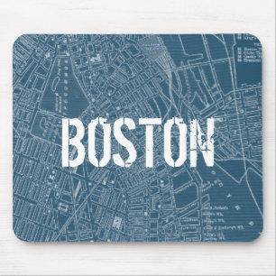 Graphic Map of Boston Mouse Pad