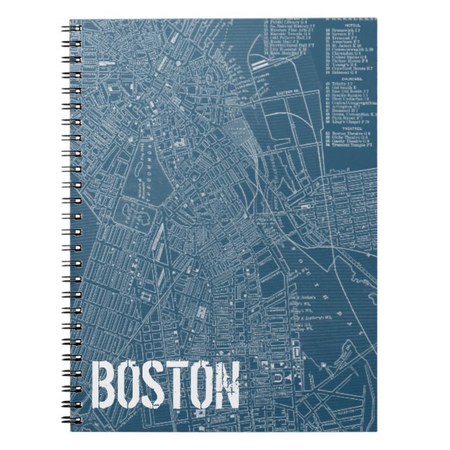 Graphic Map of Boston Notebook (Front)
