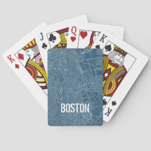 Graphic Map of Boston Playing Cards