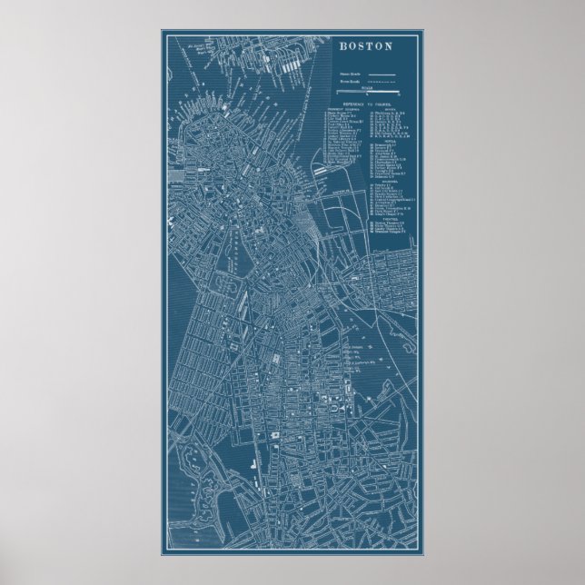 Graphic Map of Boston Poster (Front)