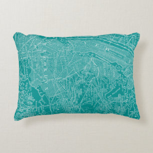 Graphic Map of New York Decorative Cushion