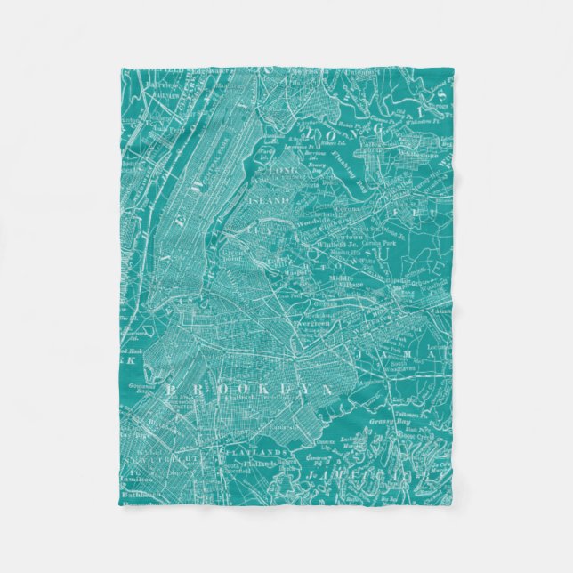 Graphic Map of New York Fleece Blanket (Front)