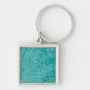 Graphic Map of New York Key Ring