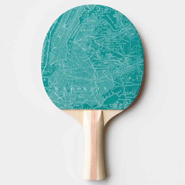 Graphic Map of New York Ping Pong Paddle (Front)