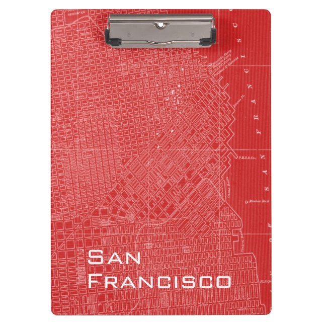 Graphic Map of San Francisco Clipboard (Front)