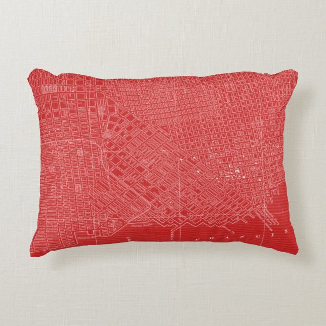 Graphic Map of San Francisco Decorative Cushion (Front)