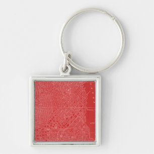 Graphic Map of San Francisco Key Ring