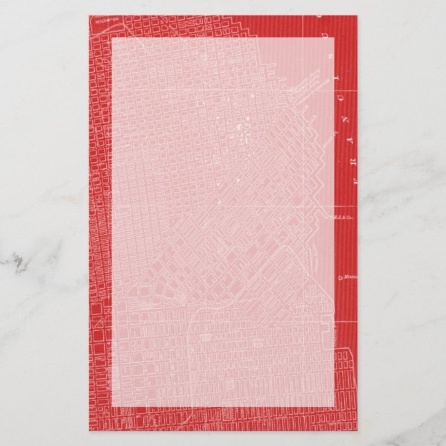 Graphic Map of San Francisco Stationery (Front)