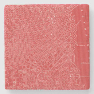 Graphic Map of San Francisco Stone Coaster