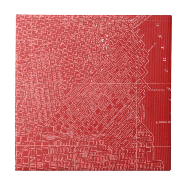 Graphic Map of San Francisco Tile (Front)