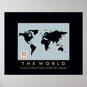 graphic map of the world poster