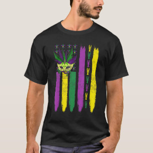Graphic Mardi Gras Party Mask Funny Carnival Crawf T-Shirt