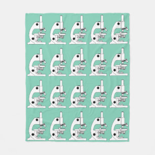 GRAPHIC MICROSCOPE PATTERN FLEECE BLANKET