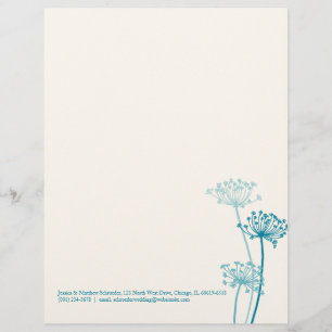 Graphic modern flower cows parsley letterhead