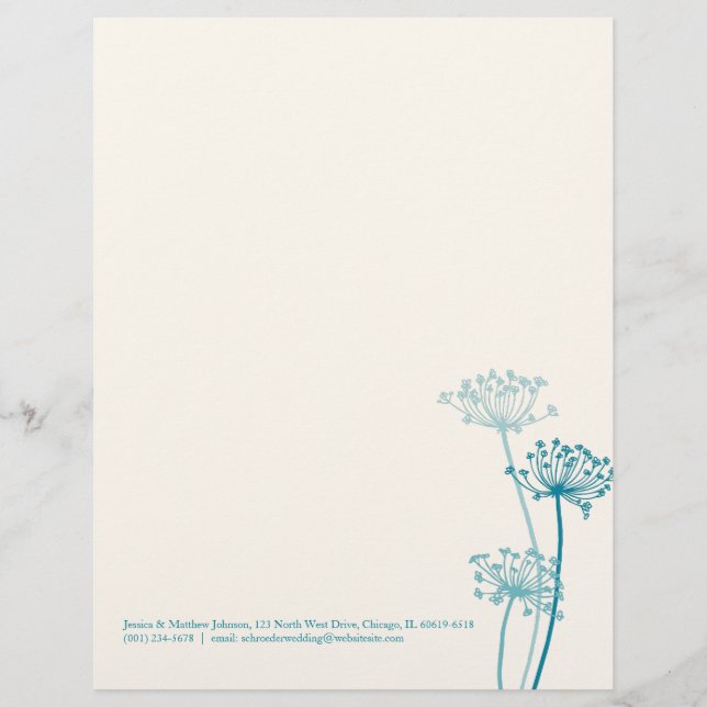 Graphic modern flower cows parsley letterhead design (Front)