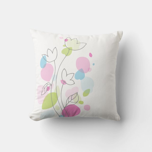Graphic modern flower petal pillow (Front)
