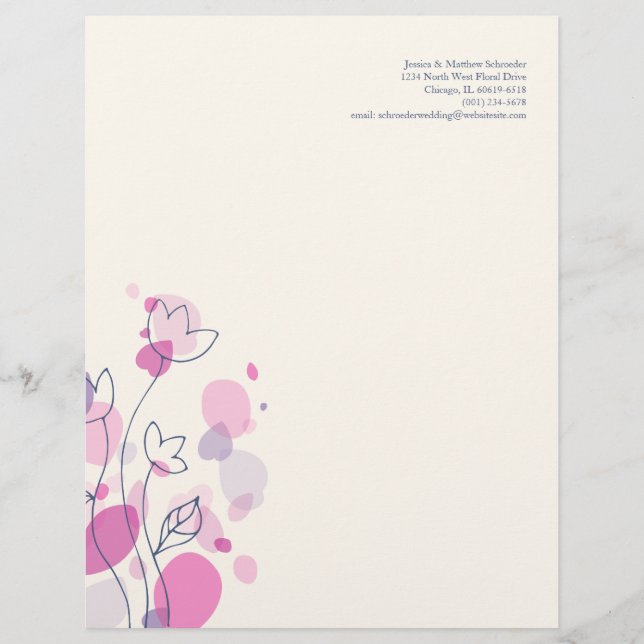Graphic modern flower petals letterhead (Front)