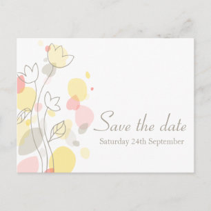 Graphic modern flower petals save the date card