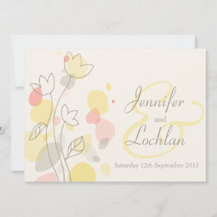 Graphic modern flower petals wedding invites
