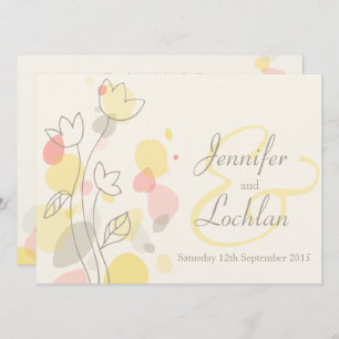 Graphic modern flower petals wedding invites