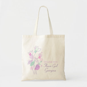 Graphic modern flower wedding flower girl bag